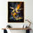 Toile avec cadre flottant or