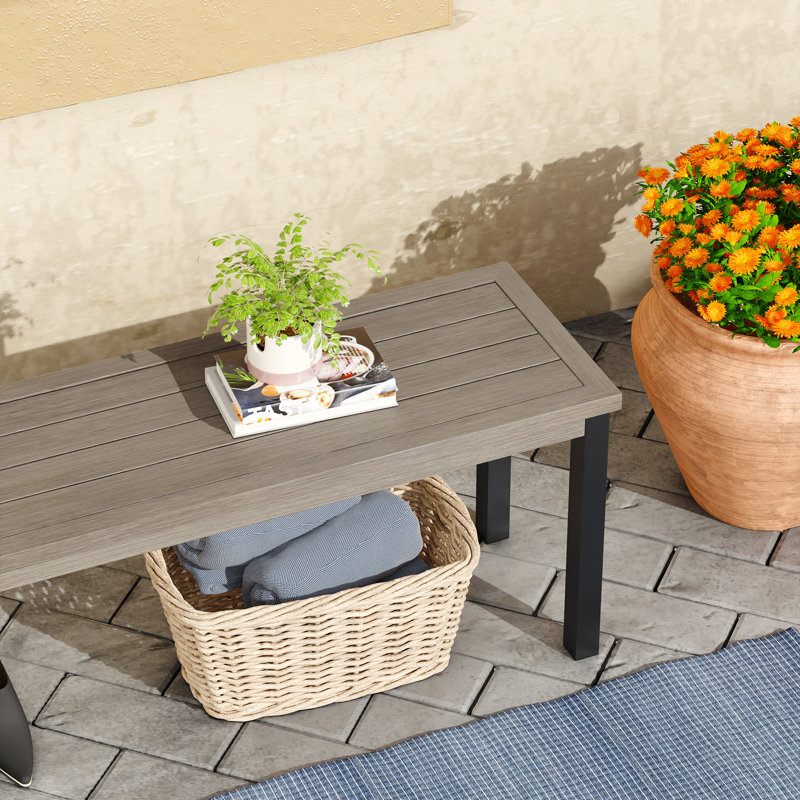 Banc d'extérieur en métal Allanah, Gris