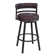 Deherrera Modern Swivel Counter or Bar Stool with Open Low Back and Footrest in Metal and Faux Leather