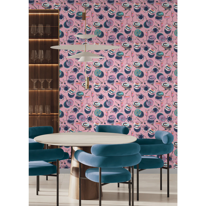 Papier peint adhésif champagne et caviar rose, Rose