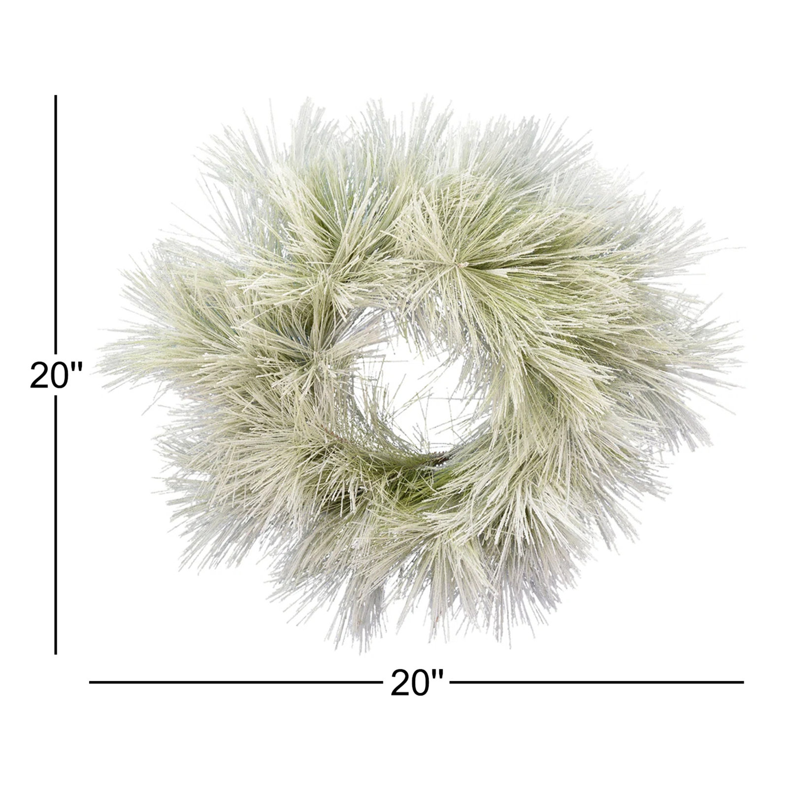 Flocked Coulter Pine Christmas Wreath, 20"