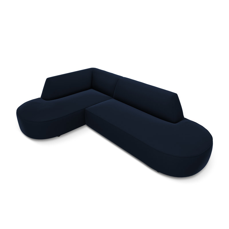 Adoraim 4 Seater Velvet Sofa & Chaise, Left Hand Facing, Royal Blue
