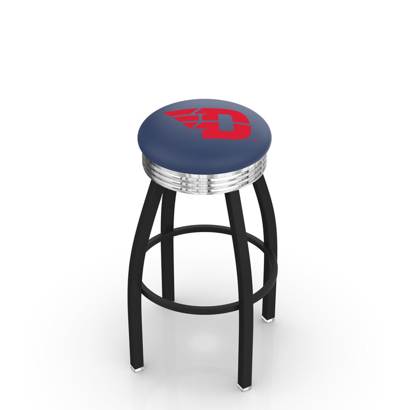 Tabouret de bar Logo Series, Tabouret de bar d'une hauteur de siège de 30 po, Chrome soudé solide, Université de Dayton