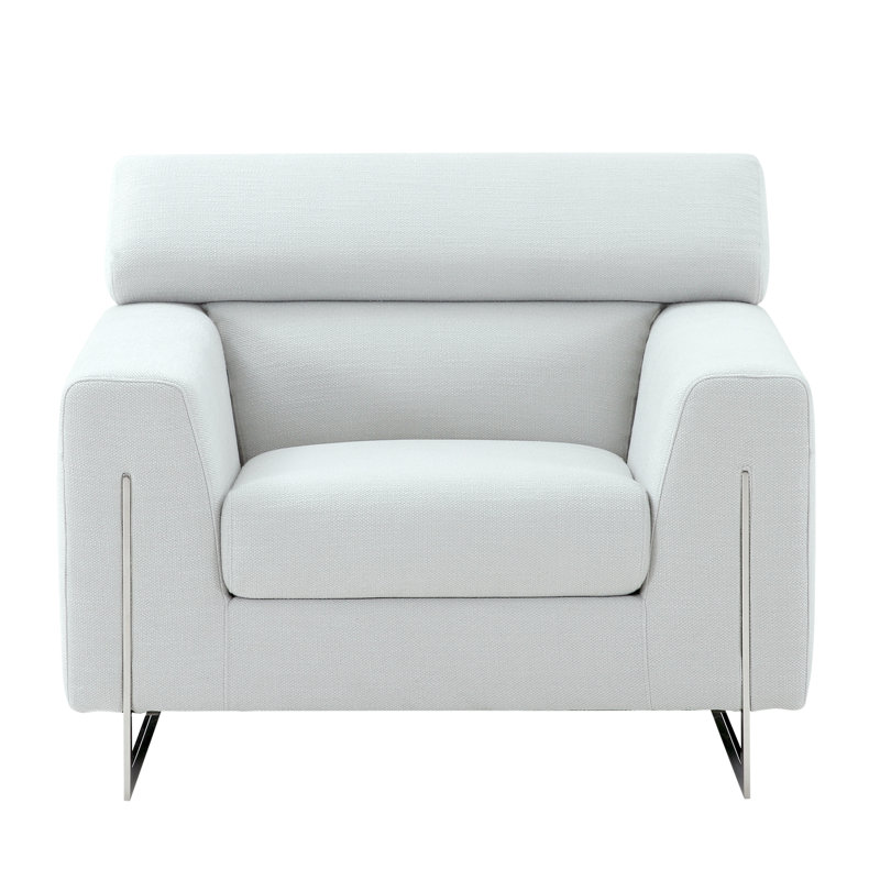Simona Upholstered Armchair, Silver Polyester Blend