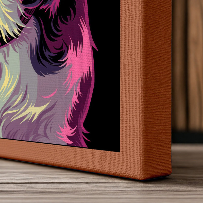 Neon Spaniel Modern - Wrapped Canvas, 24x16 - 61.0 x 40.6 cm, Terracotta Border