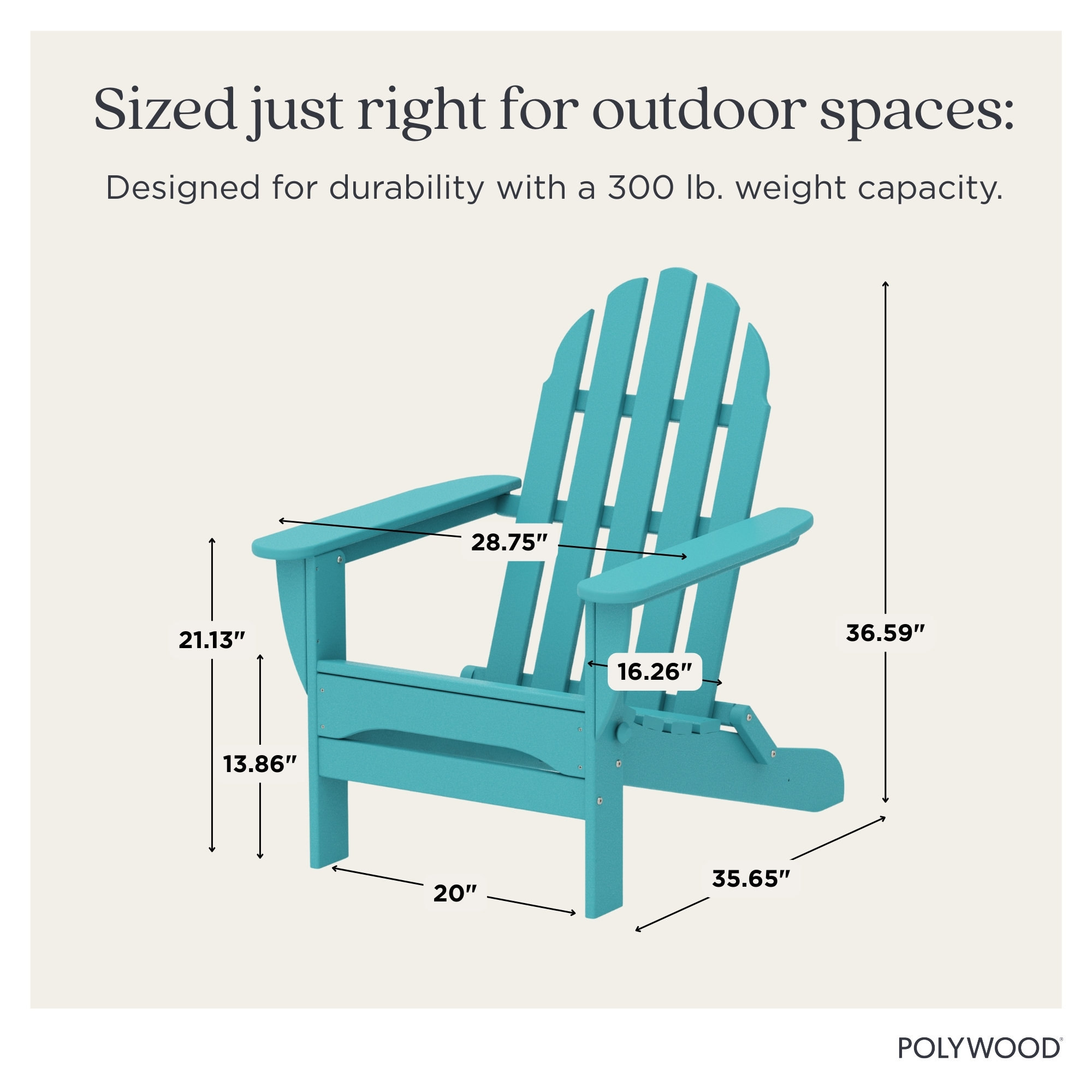 POLYWOOD Classic Adirondack Folding Adirondack Chair, Aruba