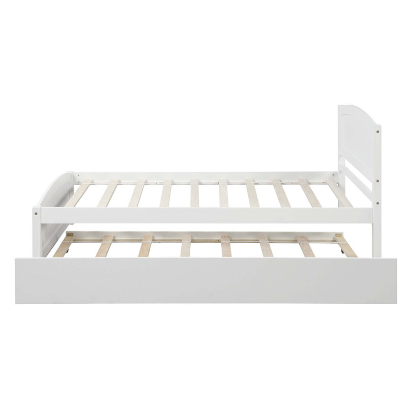 Lit plate-forme avec lit gigogne, Blanc