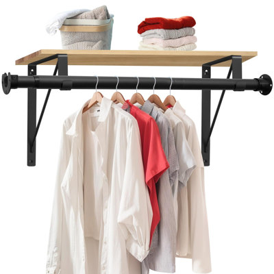 Tringle de garde-robe ajustable robuste de 17 à 51 po, tringle à vêtements de 1,3 po de diamètre