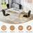 Modern 70" Marble Dining Table Set, Elegant White Faux Marble Top And Stainless Steel Legs, High-Back Petal Design Pu Leather Chairs-187730760-187730762