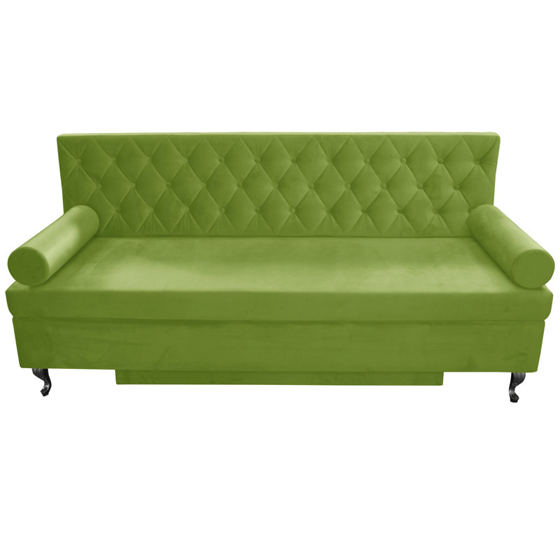 Glamour 3 Seater Sofa Bed, Green