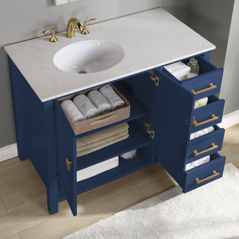 Ensemble de meuble-lavabo simple 42 po Skye, Bleu marine