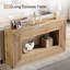 Console cannelée en bois avec tablette de rangement, parfaite pour le salon, le vestibule et le couloir