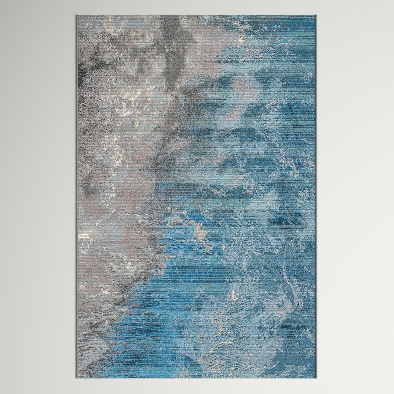 Abstract Indoor / Outdoor Rug, Rectangle 3'3" x 4'11"
