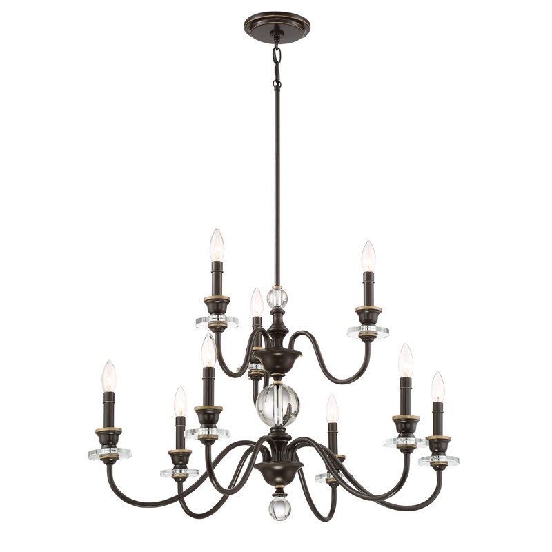 Lustre étagé à 9 lumières de style bougie Enders
