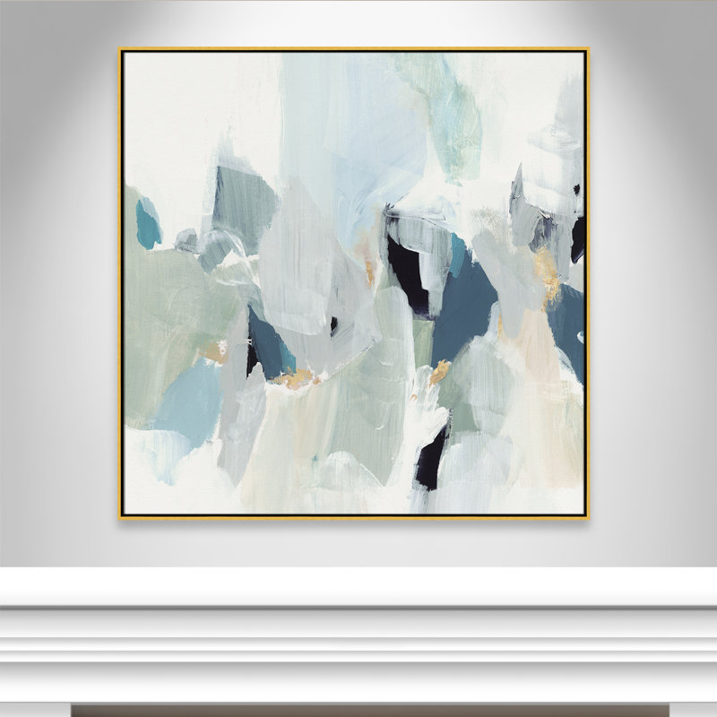 Little Talks " Little Talks III " by Isabelle Z, 46.5" H x 46.5" W x 2" D, Gold Framed Canvas