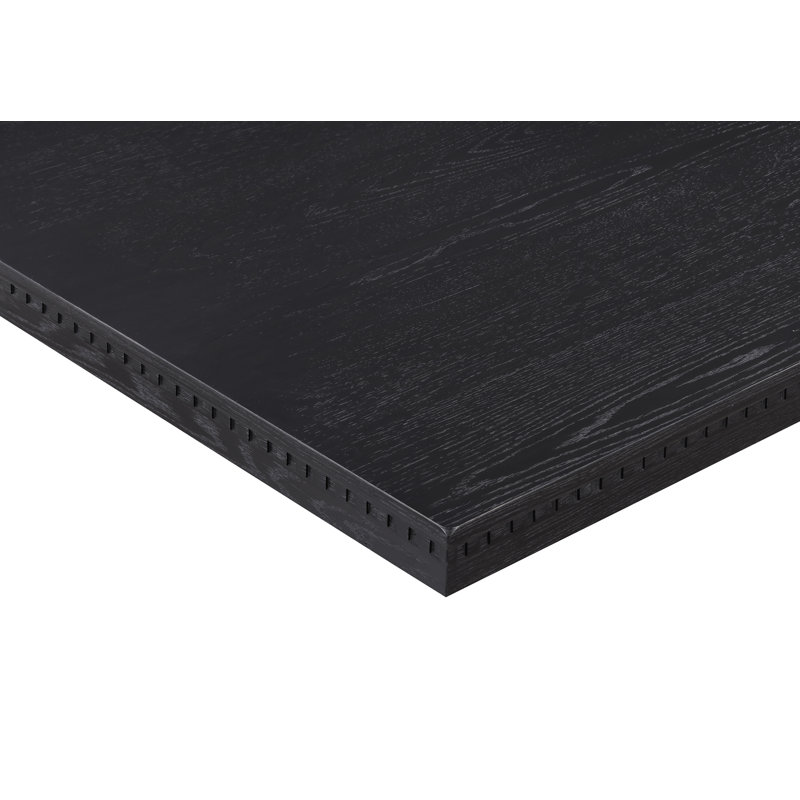 Ensemble de salle à manger rembourré en tissu gris anthracite Marcie