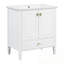 Meuble-lavabo avec lavabo, 1 tiroir et 2 portes à fermeture en douceur-702319207