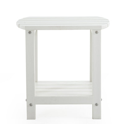 Table d'appoint de patio en PEHD Adirondack pour l'extérieur - table de bout en bois d'œuvre en polyéthylène résistant aux intempéries pour la terrasse, le jardin ou la piscine