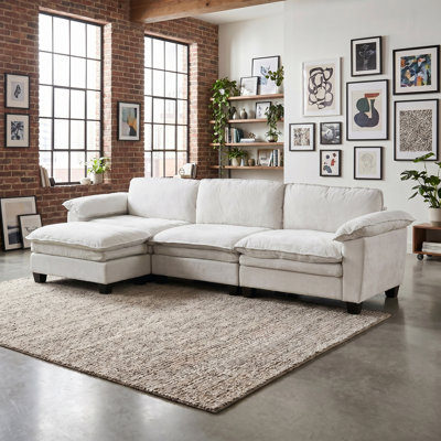 Canapé modulaire en chenille de 120,1 po avec repose-pieds