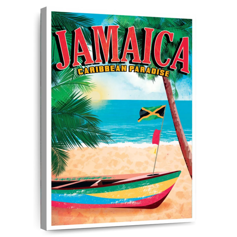Affiche rétro de la Jamaïque, H 24 po x l 16 po