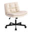 Chaise de bureau rembourrée en similicuir, pivotante, réglable en hauteur, avec roulettes