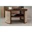 Table basse ronde en bois de noyer à 2 niveaux avec base en rotin, bord arrondi et amp; Grand rangement pour le salon