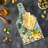 Ambesonne Lemon Tempered Glass Cutting Board Greyscale Spring Tree Branch Grey Yellow White