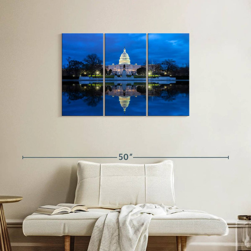 Capitol Building At Night, 24" H x 38" W