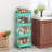 4-Tier Plastic Rolling Utility Cart with Handle, Multi-Functional Storage Trolley, Living Room, Kitchen, Movable Storage Organizer with Wheels-114210615-114210614