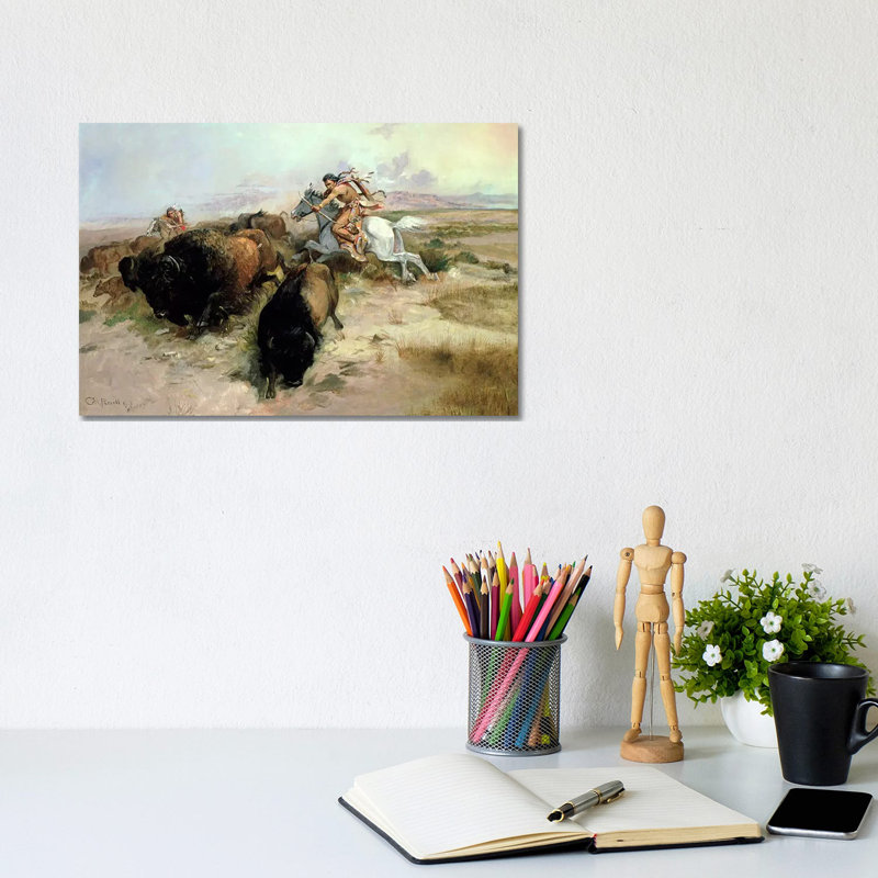 Buffalo Hunt, 1897 - Giclée sur toile tendue avec châssis