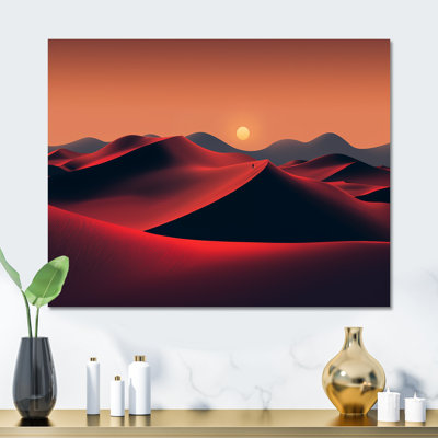 Orange, désert du Sahara, dunes de sable I - désert, art mural en métal