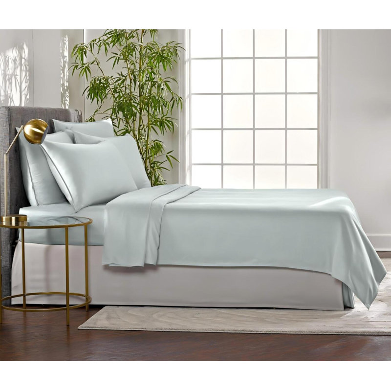 100% Organic Bamboo Fiber Full-Size Sheet Set, Double-Stitched, Luxuriously Soft, Cool And Skin-Friendly.