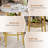 3 Pcs Dining Table and Chairs Set with 2 Stools Dining Table Set Faux Marble Tabletop for Home or Hotel Dining Room, Kitchen or Bar-106076000