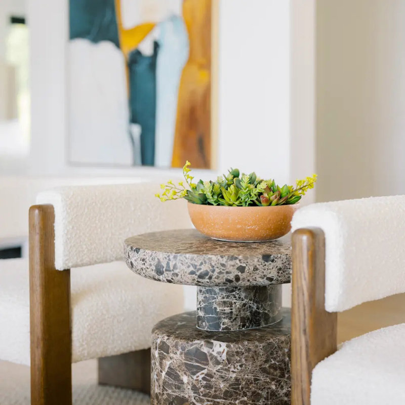 Composition de fausses plantes succulentes CG Hunter de 28 cm dans un pot rond en terre cuite - Décoration botanique réaliste