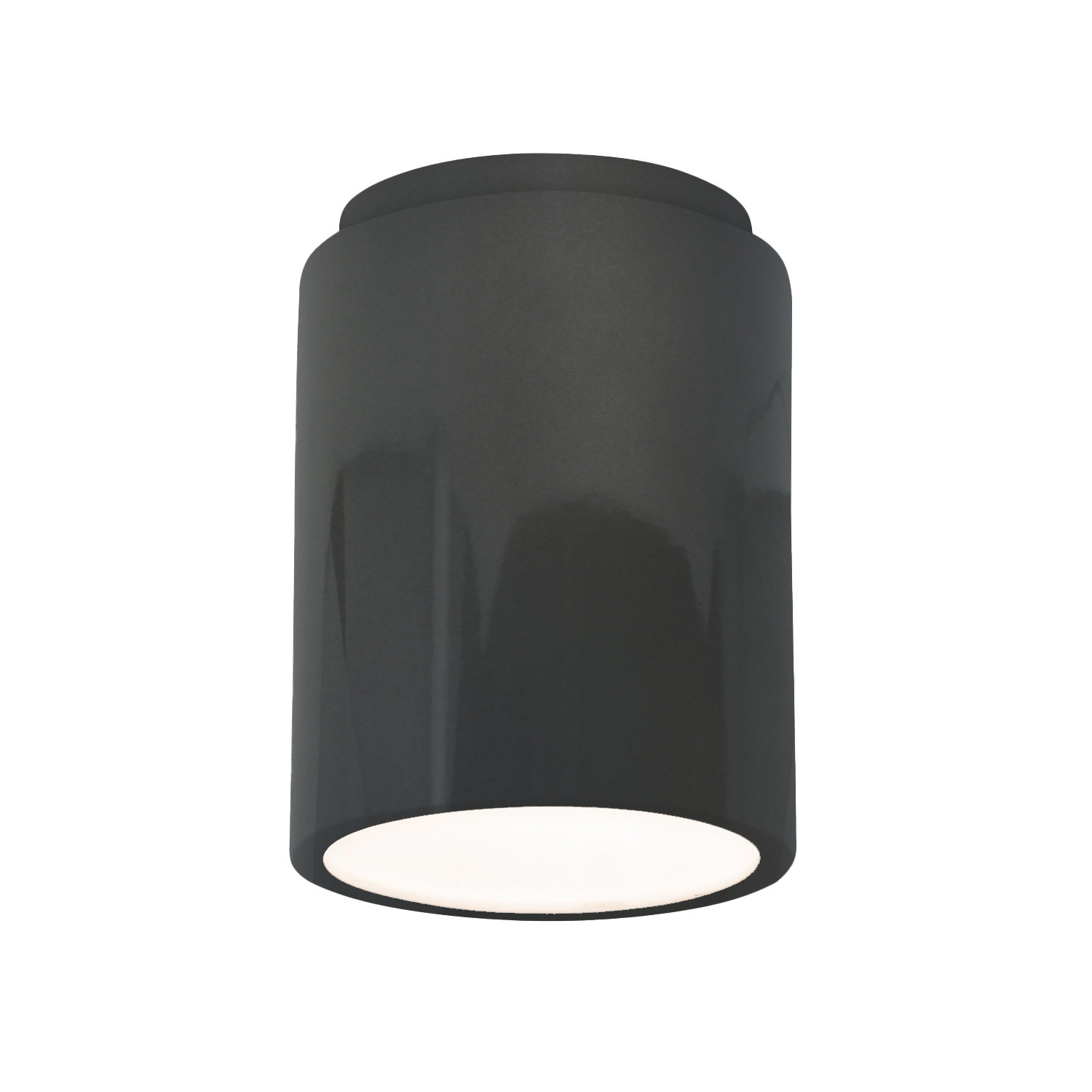 Sumatra Single Light Ceramic Flush Mount, Gloss Gray, Incandescent (Not Included)