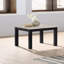 Ensemble de tables basses 3 pièces 1 table basse et 2 tables de bout avec plateau en faux marbre blanc et pieds noirs