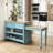 Kitchen Island with Retractable Table, Built-in Charging Station, and Lockable Wheels-1514973317