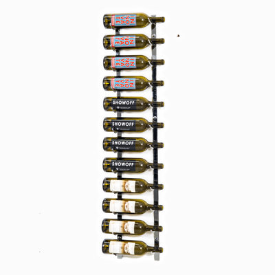 Indurial 12-Bottle Wall-Mounted Metal Wine Rack in Chrome – 48" Tall