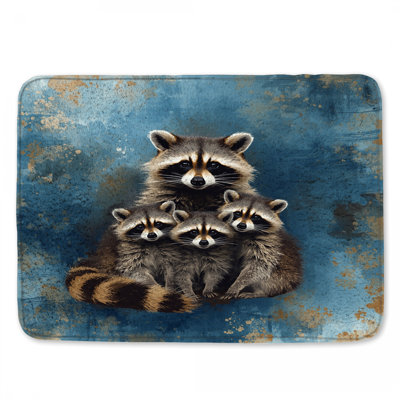 Family Of Raccoons Bath Mat