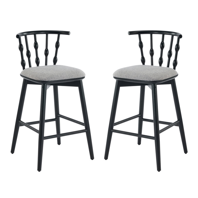 Ensemble de 2 tabourets de bar d'intérieur en bois avec revêtement doux