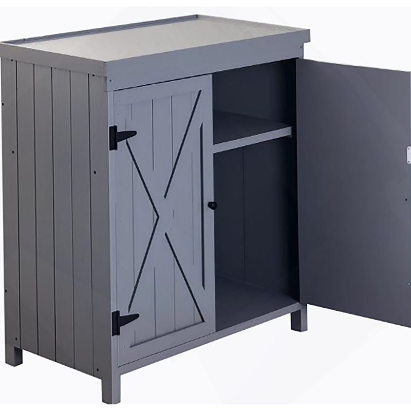 Armoire de rangement extérieure avec tablette pour outils de jardin ou accessoires de piscine
