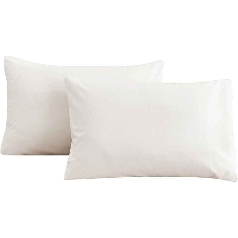 100% Egyptian-Quality Cotton Standard/Queen Size Pillow Cases Set Of 2-800 Thread Count Pillow Cover - Soft, Cooling Pillowcases Set Of 2 For Standard/Queen Pillows