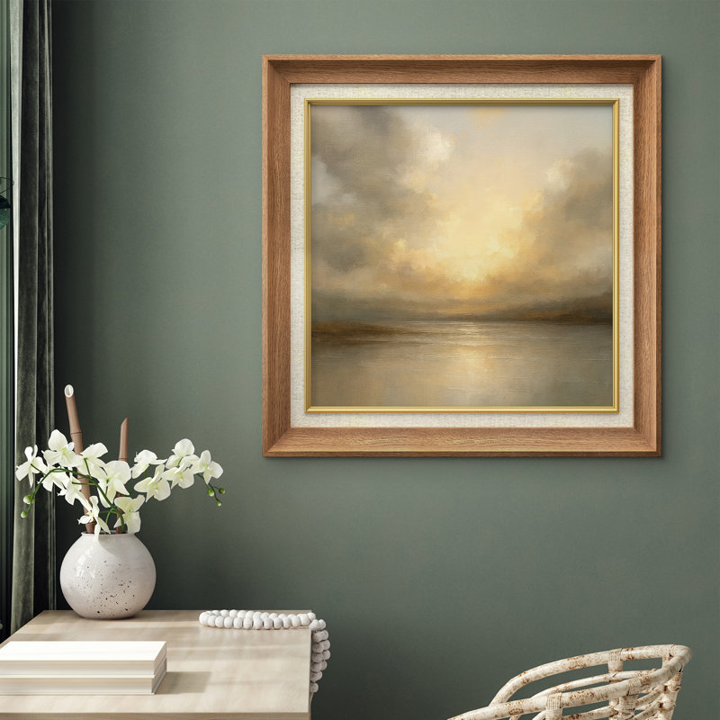 Art mural encadré de qualité supérieure - impression de paysage rétro pour décor de chambre à coucher - 26 po x 36 po
