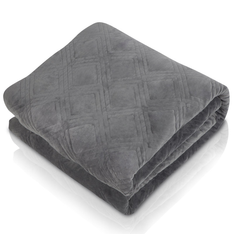 Couverture rafraîchissante 100% coton, l 80 po x L 87 po, 30 lb, Gris