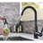 Brass Kitchen Sink Faucets - Commercial Modern With Pull Out , Stream And Spray Functions For Convenience Black Faucet Design, Single Handle Easy Cleaning Functional Use