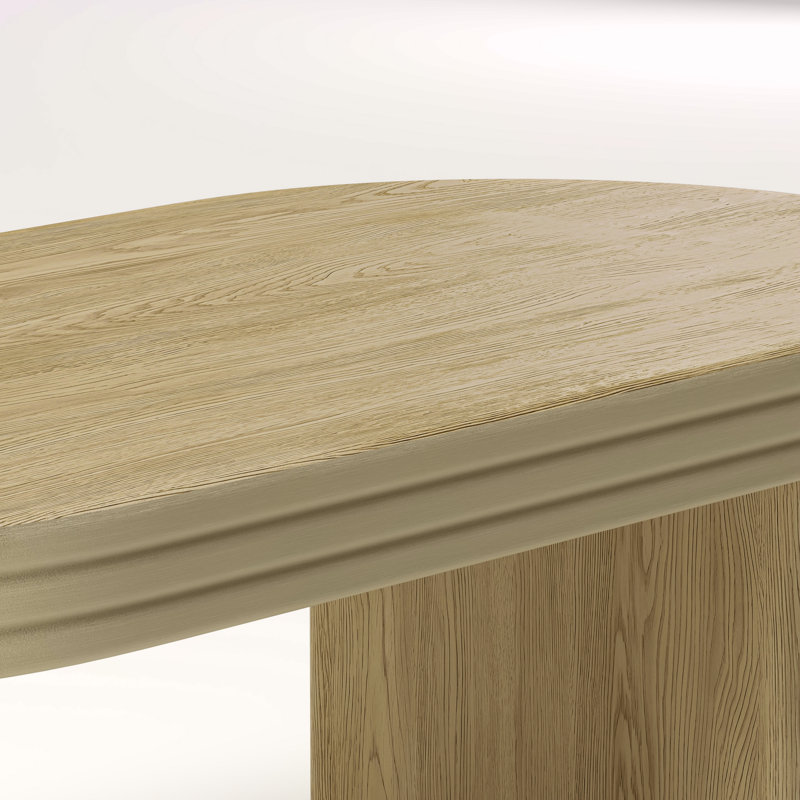 Table basse ovale moderne Mid Century, Naturel