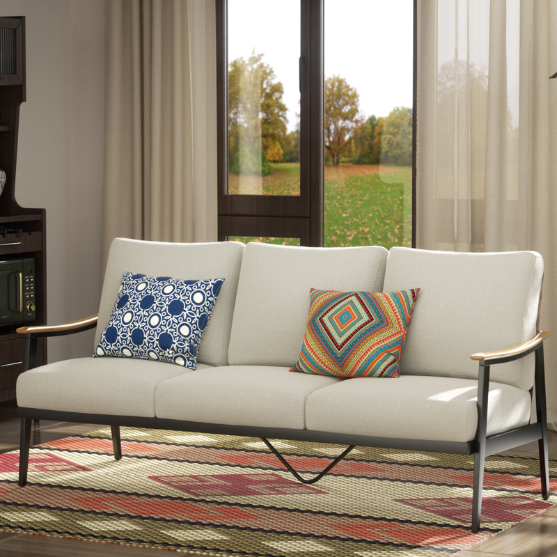 Nakishia 3-Person Steel Patio Sofa