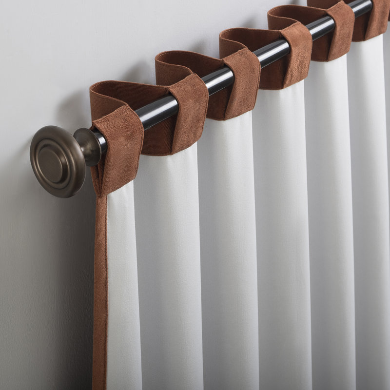 Terracotta Velvet Blackout Back Tab Curtain Panel