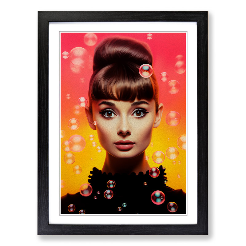 Single Picture Frame Print on Wood, Black Framed, 34cm H x 25cm W