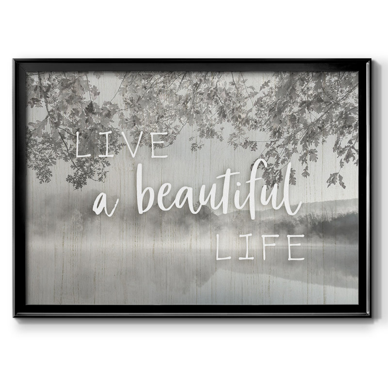 Live a Beautiful Life, reproduction d'art sur toile, Noir, H 14 po x l 20 po x P 1,5 po